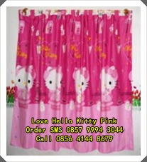 Tirai Jendela Hello Kitty Murah  warna Pink
